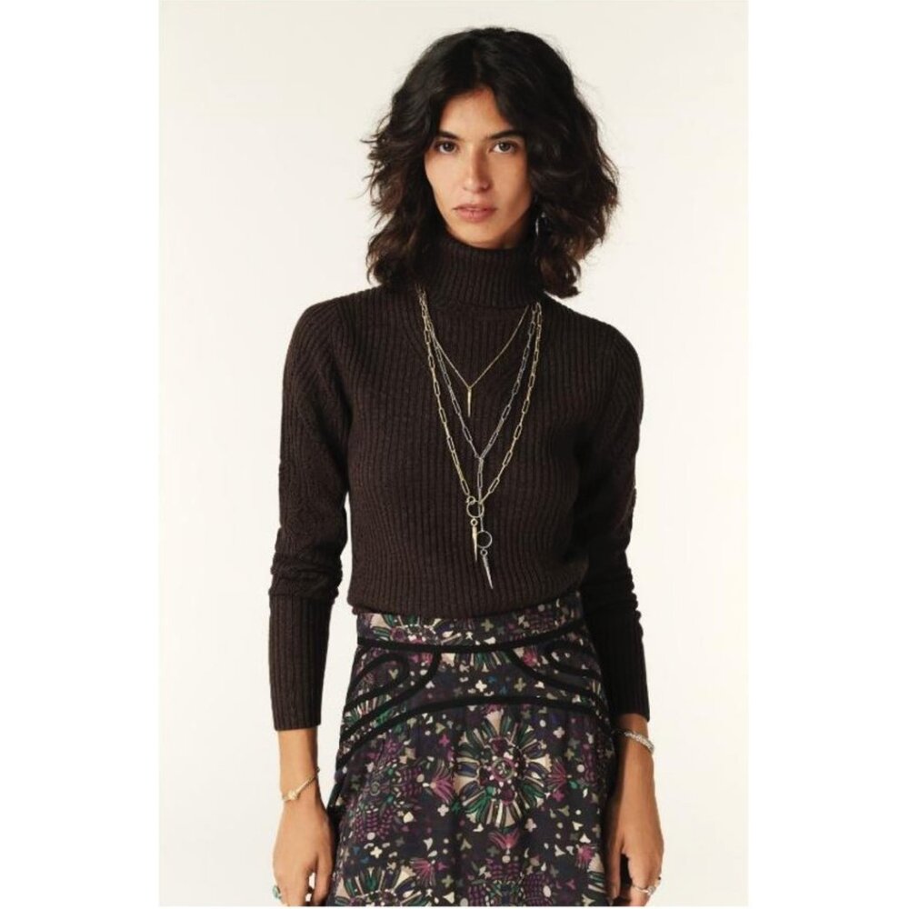 NWT BA&SH Brown Turtle Neck Sweater